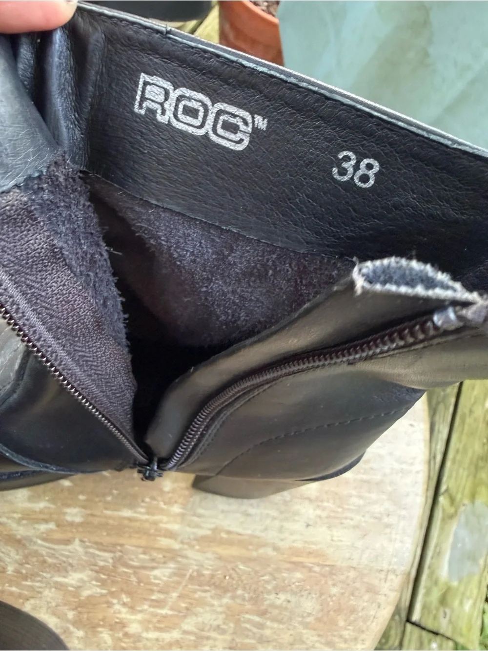 Roc Black Platform square toe Ankle Boots 90s inspired size 38